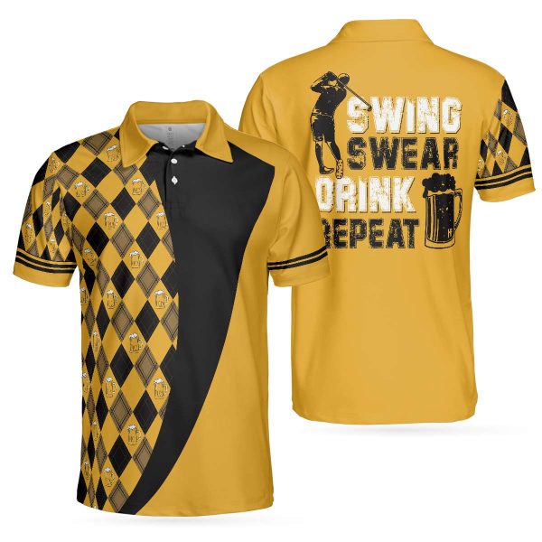 Swing Swear Drink Repeat – Fore The Love Of Skulls – Skull Golf Shirt